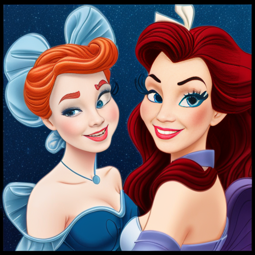 a mix with cinderella and ariel as 1 person