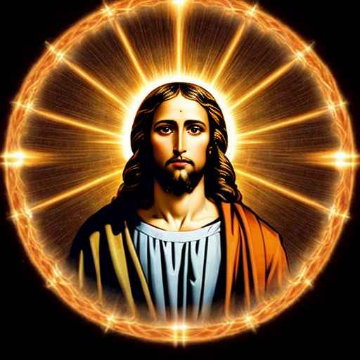 picture of Jesus with +infinity aura above his head