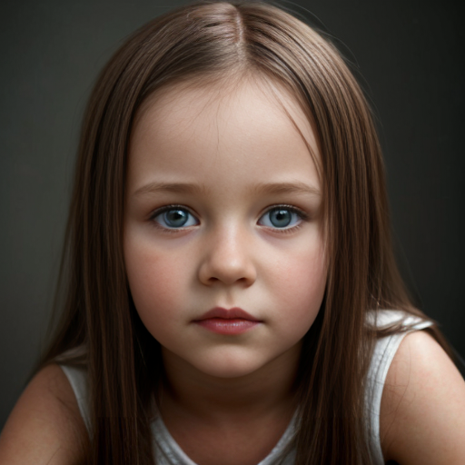 Finnish little girl, brunette, straight hair