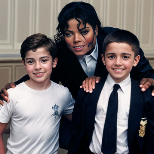 genreate a image of micheal jackson ,  jeffrey esptein and charlie kirk with kids
