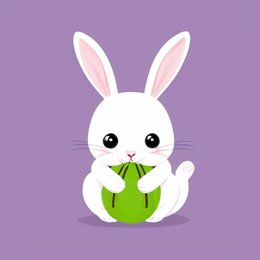 cute cartoon rabbit for kids, colorful, 2D animation style