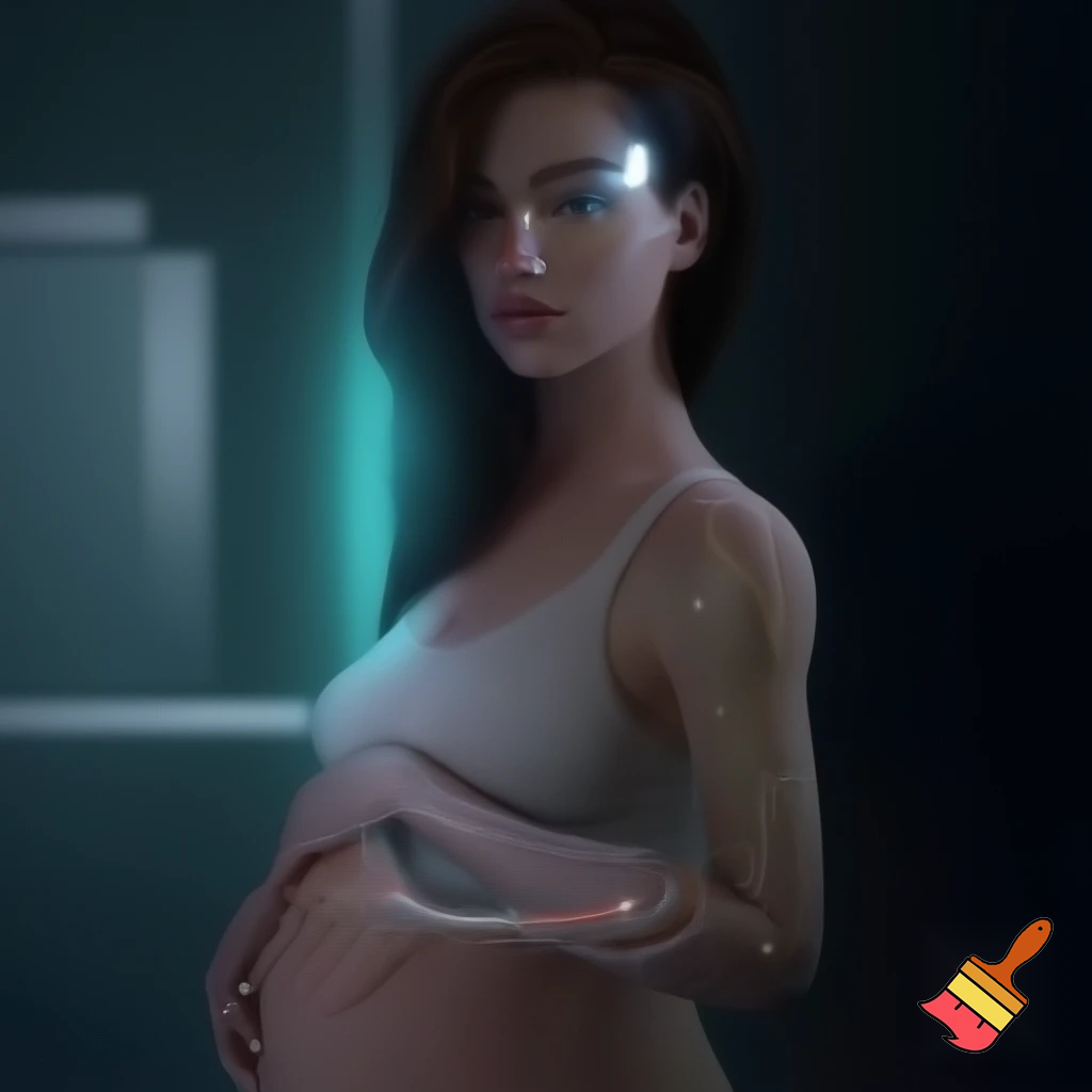 Mother getting cybernetic enhancements during pregnancy 