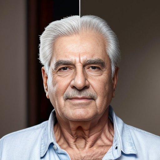 Please create a photo of a man in his 60s whose looks are similar but not identical to sashi kapoor(Bollywood star from the 70s) 