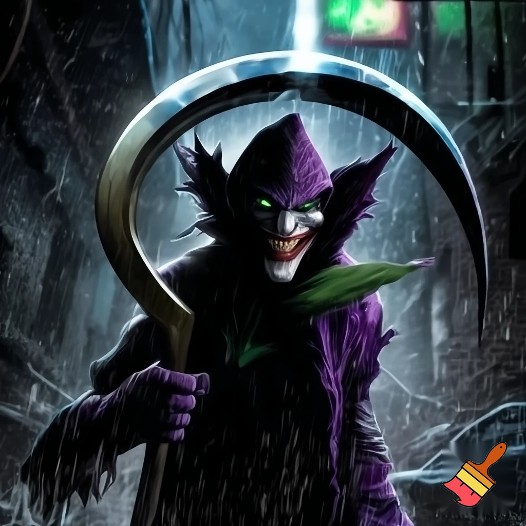 joker in versione sicula che ride con batman
