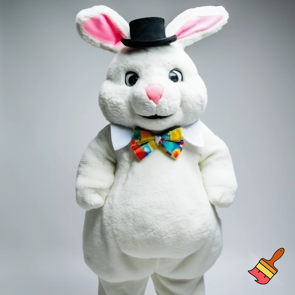 Easter bunny mascot costume top hat mascot costume 