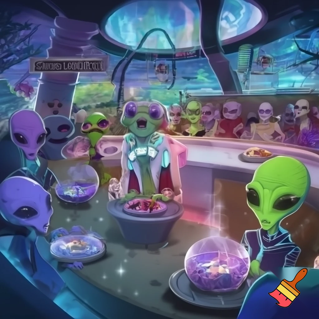 Aliens open a restaurat