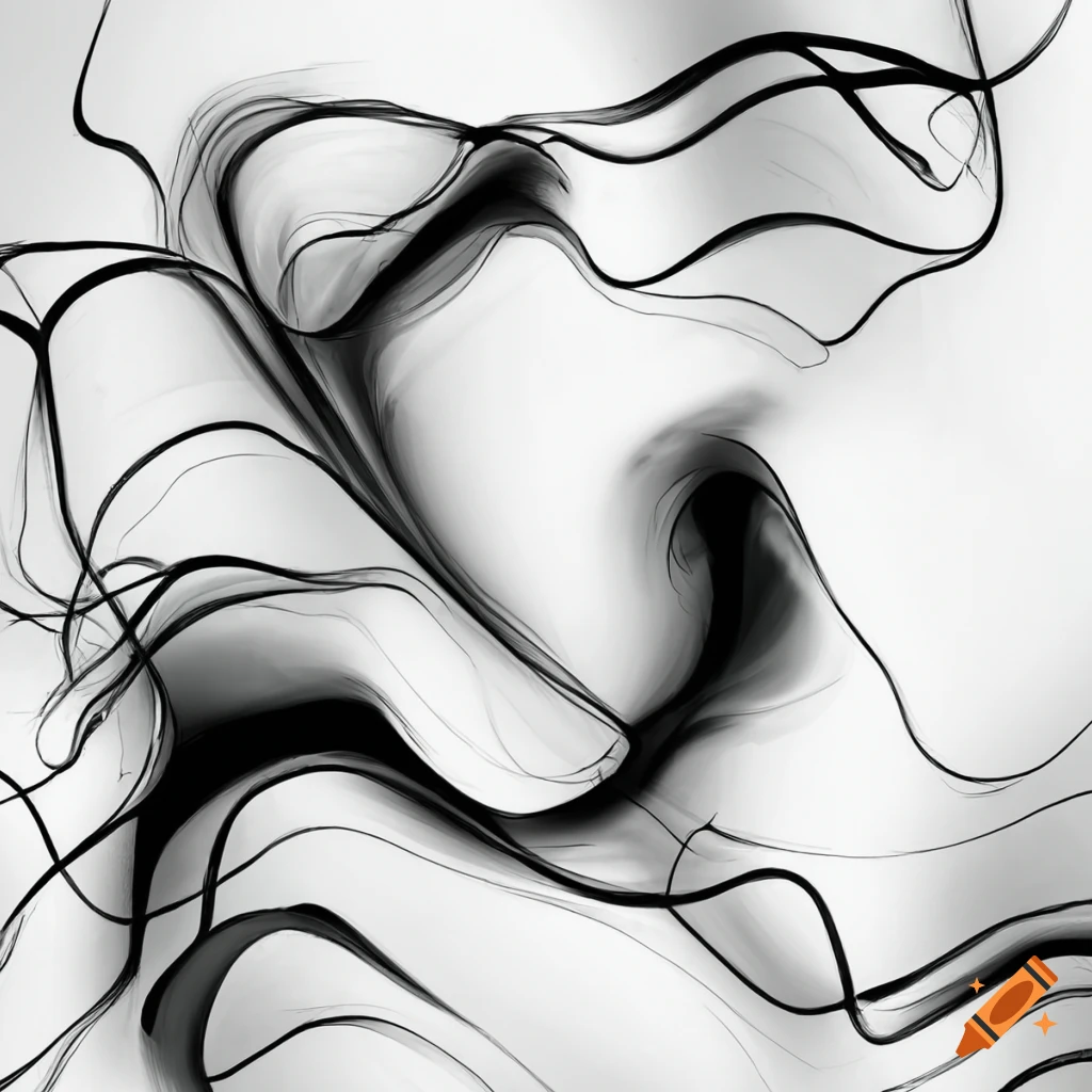 black and white abstract drawing