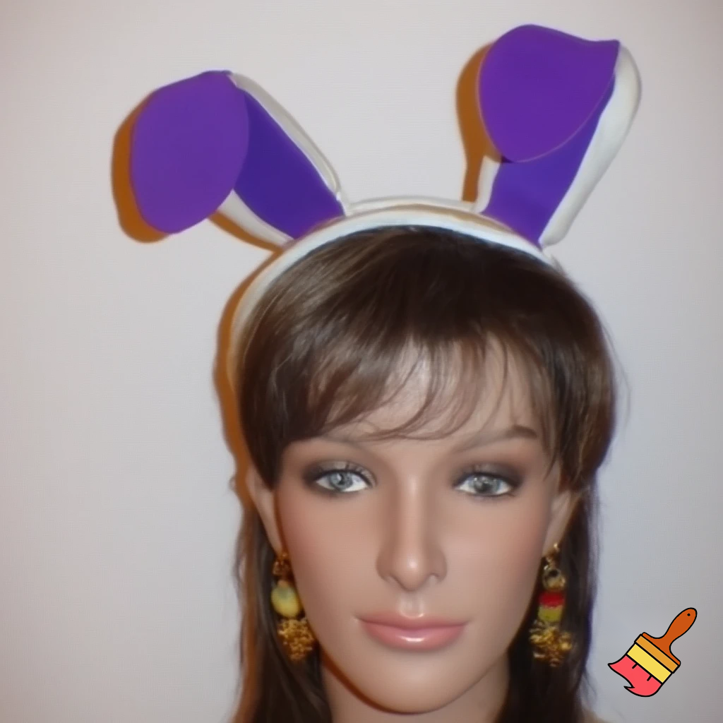 Easter bunny top hat headband, purple, purple and white Easter bunny ears top hat purple or white gold