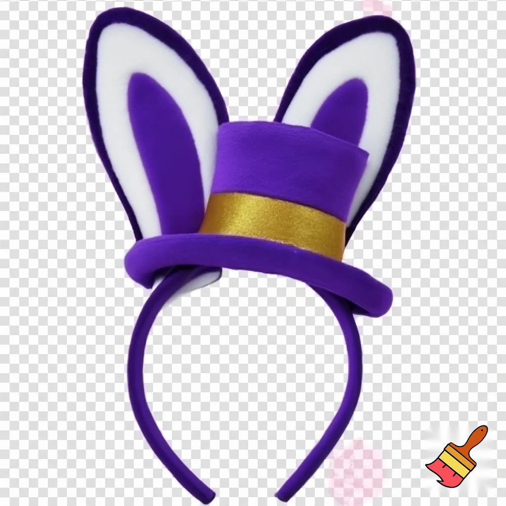 Easter top hat headband Easter bunny headband, purple and white with gold