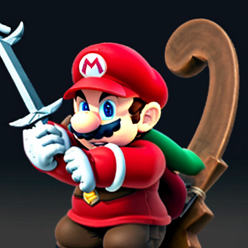 Mario with the master sword  from the legend of zelda