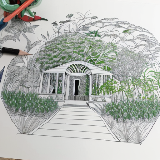 a line drawing in landscape of the words Kanwal Gardens Care Community, australian plants and birds around the writing