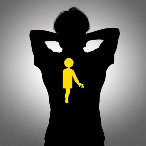 image of a person pointing at their back with 2 hands silhouette with arms bent