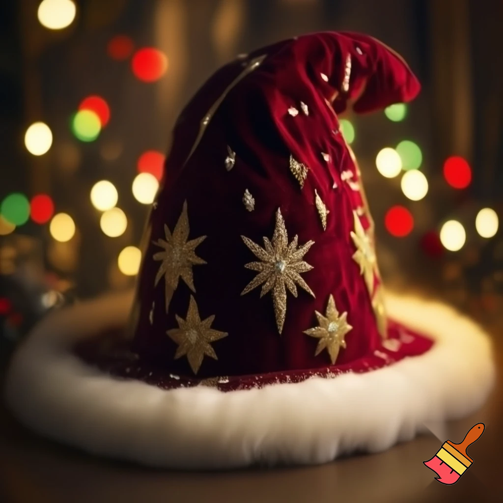 Christmas wizard hat red Christmas time velvet