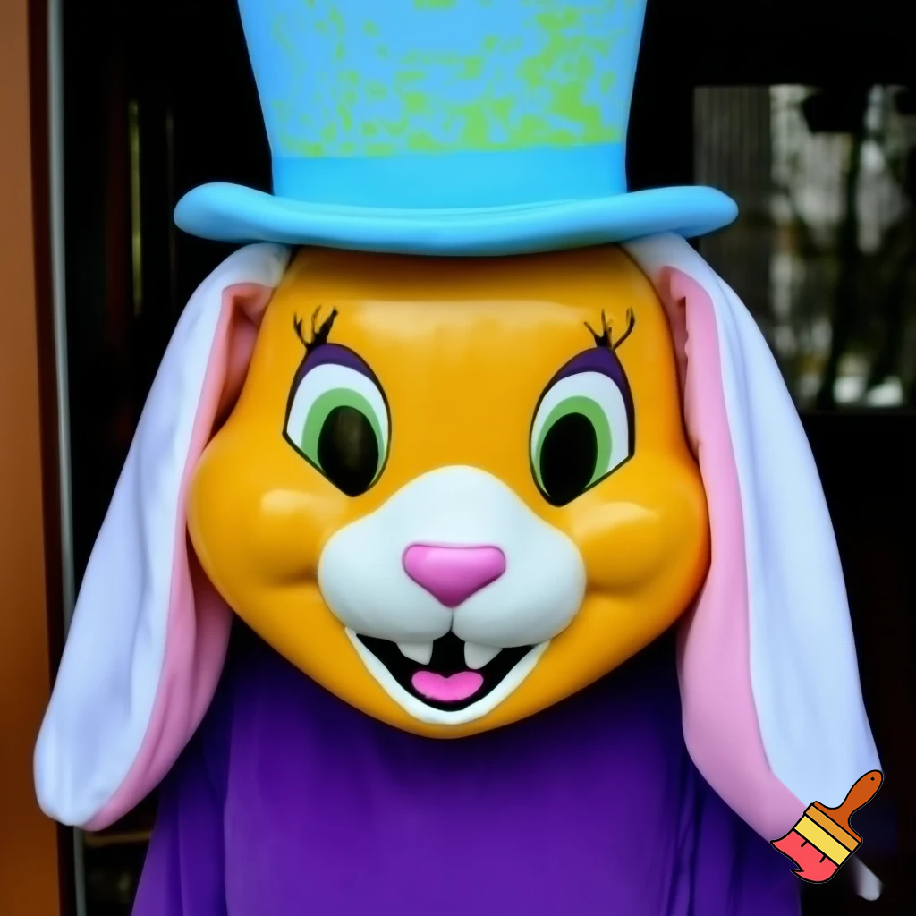 Easter bunny mascot costume top hat Easter only sells house