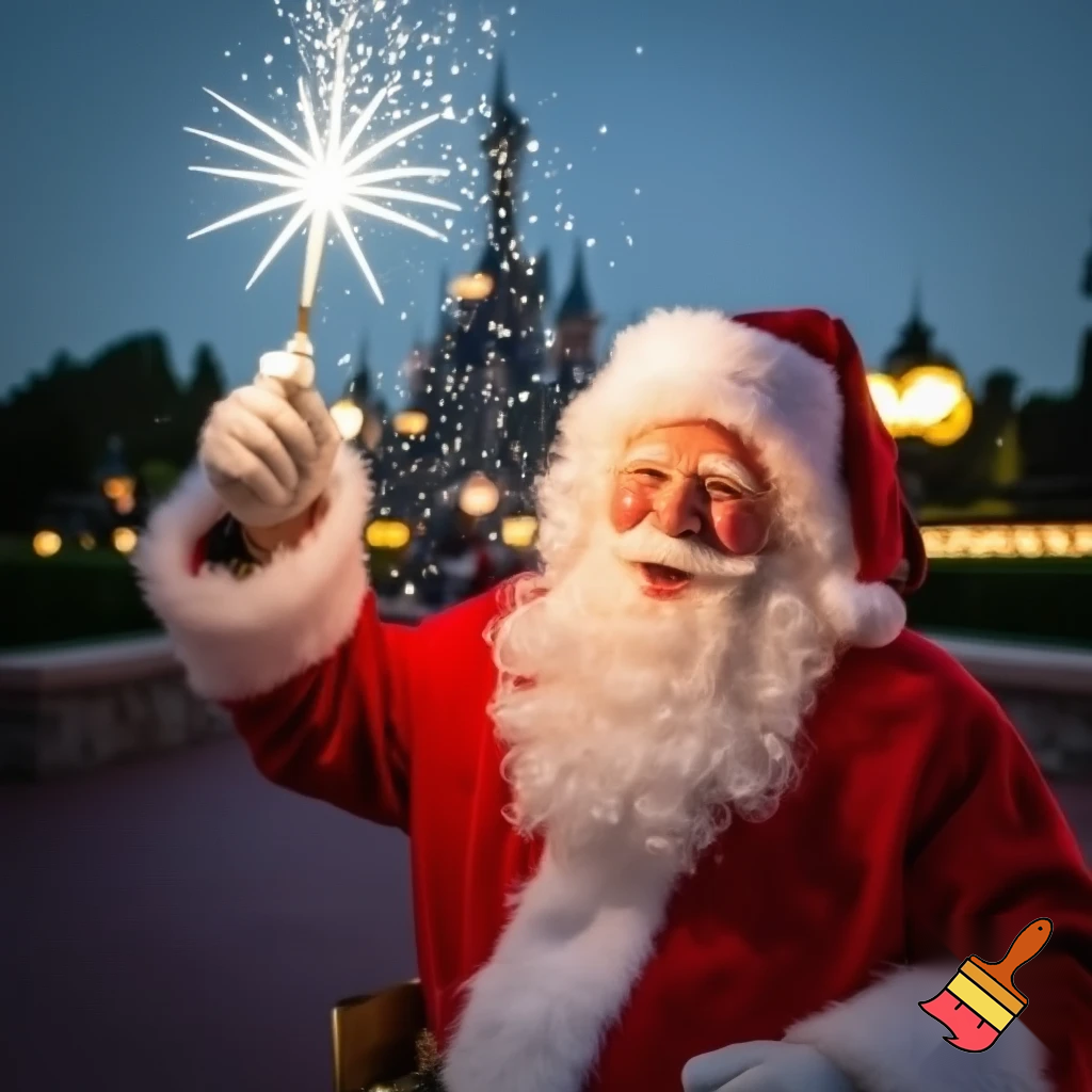 Santa Claus in Disneyland Paris Magic star wand a star💫🌟⭐️