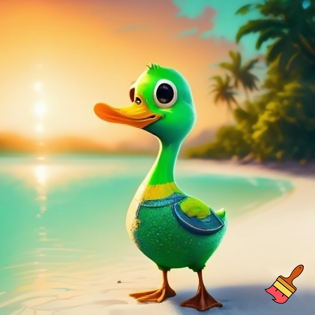 pato de boracha verde