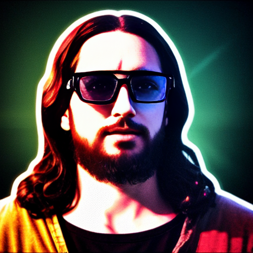 picture of Jesus with pixel glasses like in an mlg edit