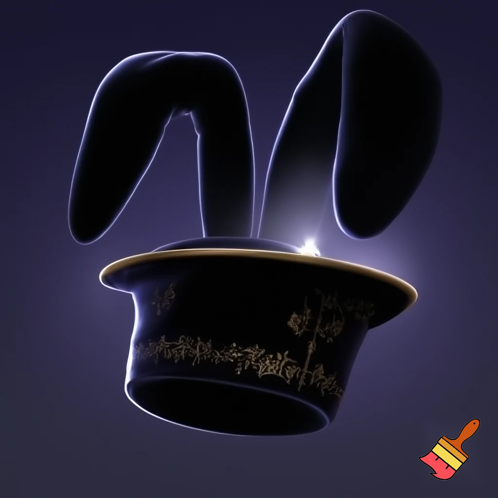 A magic hat velvet black black velvet and fabric Easter bunny ears