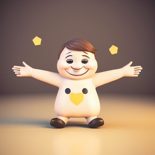 A cheerful smiling question mark character, cartoon style, big expressive eyes, friendly and curious expression, bright yellow color, playful pose, waving hand, colorful whimsical background with floating stars and sparkles, joyful atmosphere, 3d render style, high detail, cute and inviting.