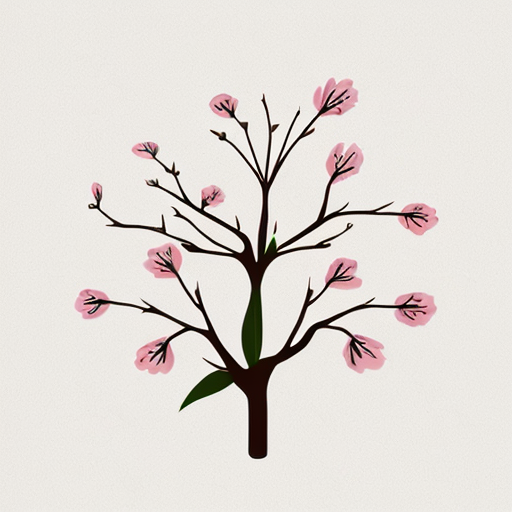 eine Vektorgrafik von einer stilisierten Mandelblüte in minimalistischem Design. Die Charakteristik einer Mandelblüte soll erhalten bleiben. Mit einer oder zwei Farben so dass es gut geplottet und auf Textilien gedruckt werden kann?