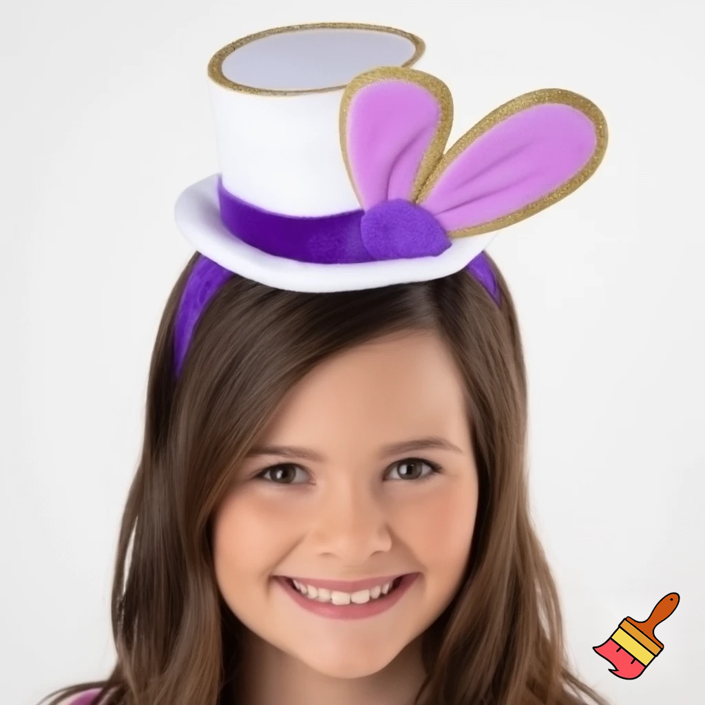 Easter top hat headband Easter bunny headband, purple and white with gold Easter top hat headband and fabric velvet and fabric velvet top head headband top hat headband special in delicate