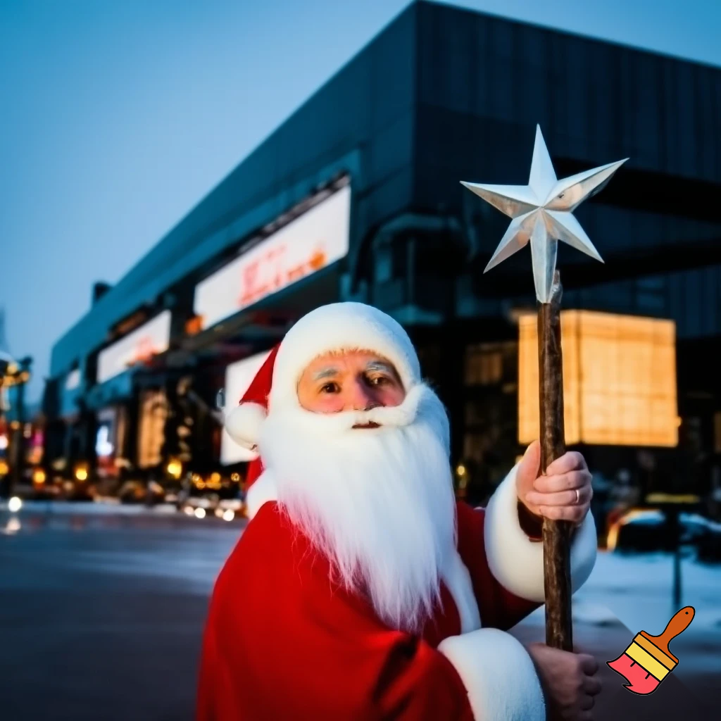  Santa Claus, Russia walking stick with a star shopping centre the real Santa Claus special magic