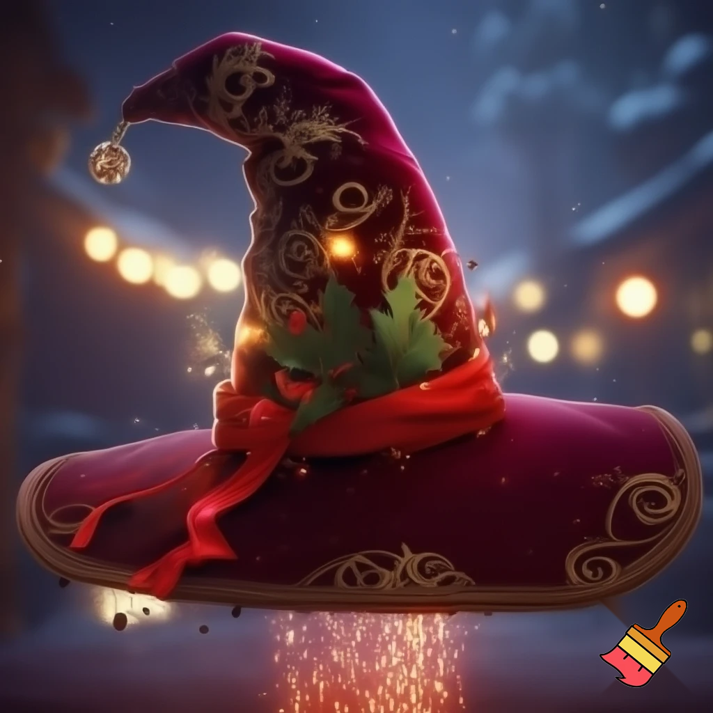 Christmas wizard hat red magic trick
