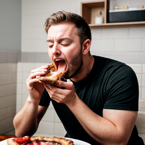 man eating pie
