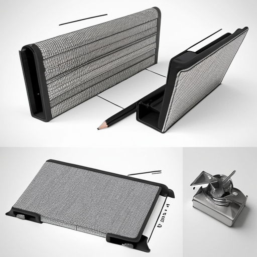 Hand-drawn industrial design pencil sketch of a foldable tablet and mobile stand with a sun-shade hood, similar to a previous concept sketch of a tablet screen shade stand. The design includes telescopic side frames that expand for tablet size and shrink for mobile size, sliding adjustable base plate, and a central adjustable clamp holder. Top UV-blocking screen shade flap and two foldable side flaps in accordion style, with a reflective inner surface for heat reduction. Detachable heat-shield pad behind the device. Adjustable triangular back support stand with hinge joints. Show multiple views on one page: perspective view, folded compact mode, fully expanded tablet mode, and an exploded parts view. Add arrows, handwritten annotations, and callouts. Clean white background, graphite pencil drawing, cross-hatching shading, product design sketchbook style, patent-style clarity mixed with industrial concept art, monochrome, soft shadows, realistic proportions.