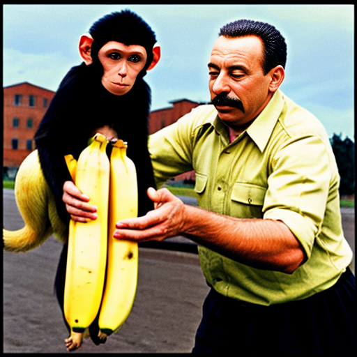 monkey stealing banana from putin and stalin and eppstein
