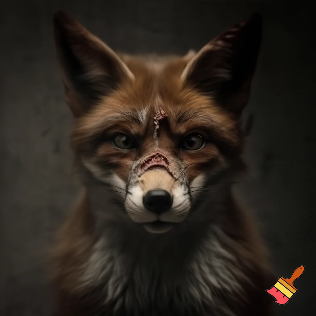 mugshot red fox evil jail scars scary



