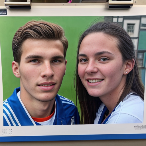 Goretzka and Vanessa at the school 