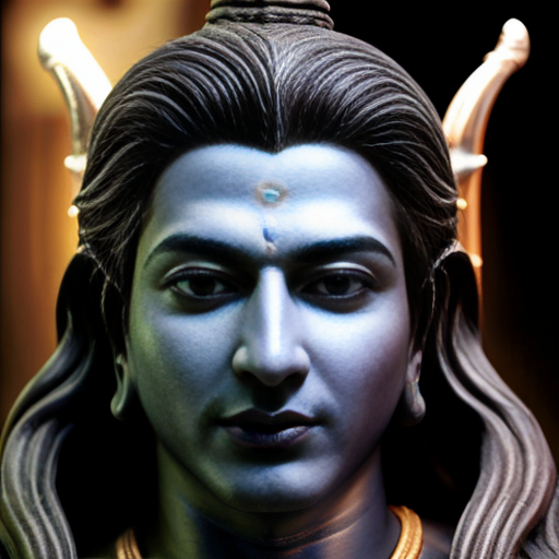 Generate a image of lord shiva with blue-throated Lord