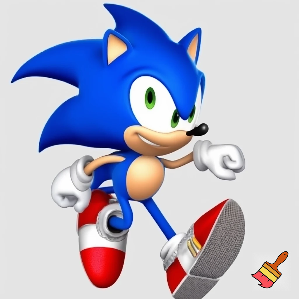A sonic the hedgehog with running race