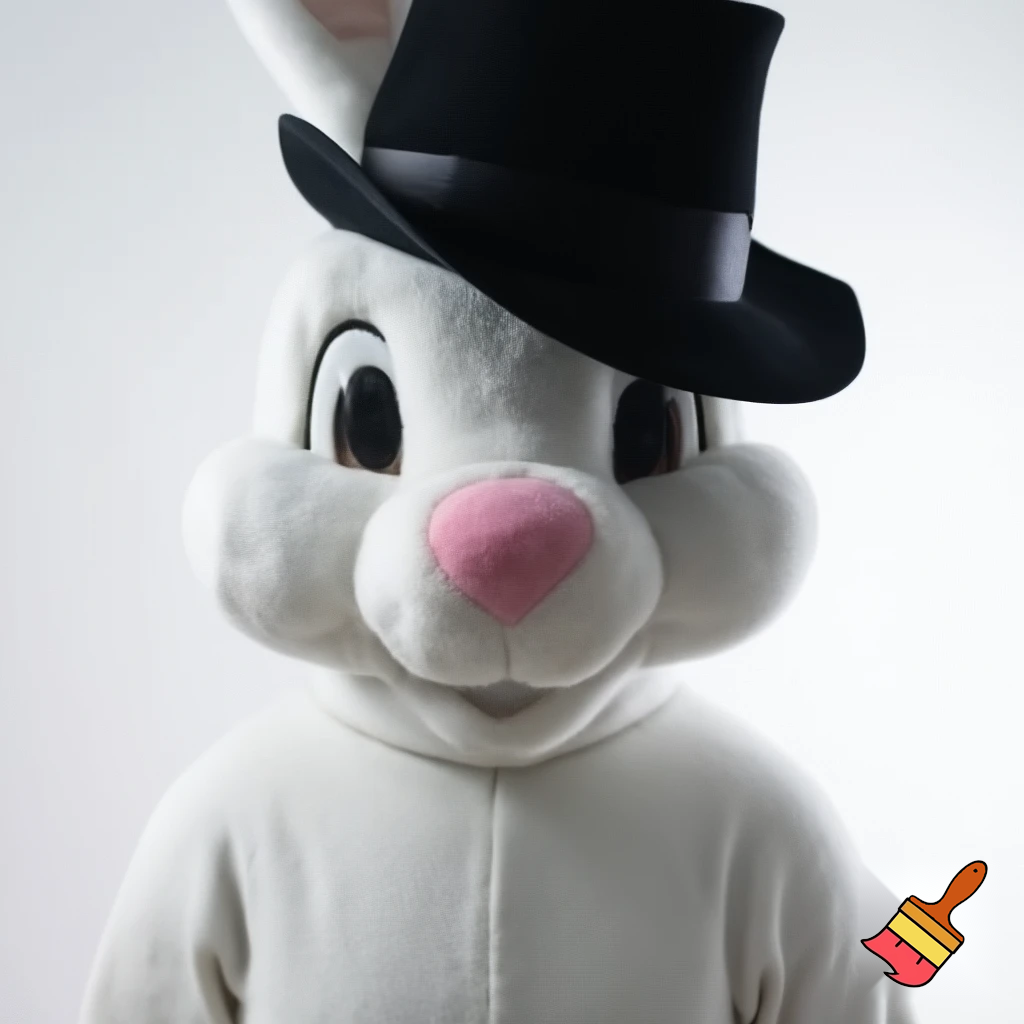 Easter bunny mascot costume top hat