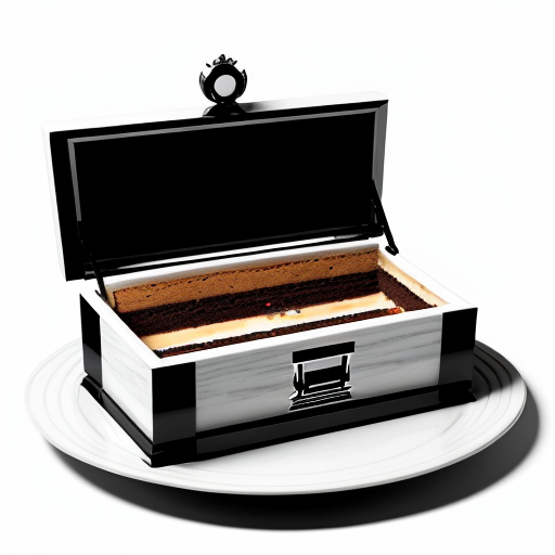 combine a coffin with a piece of cake represented in logo white background, black logo 