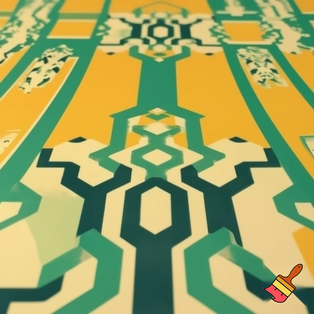 1930s poster on wordle 1 pt pers. repatition and pattern  rythm moodmovement  yellow yellow-green and green