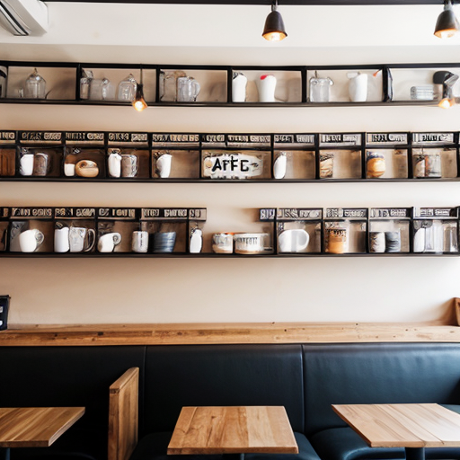 the wall of a cafe 
