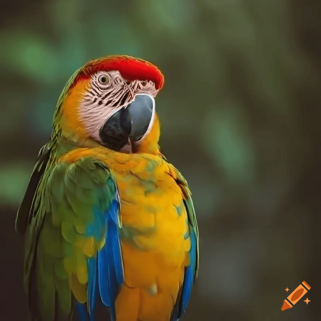 craion ai_111923_professional_animal_photography__parrot_in_a_lush_jungle__Ultra_detailed__volumetric_lighting__vivid_colors__golden_hours_sunlight.png