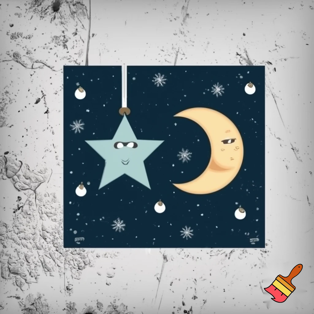 Star and moon christmas
