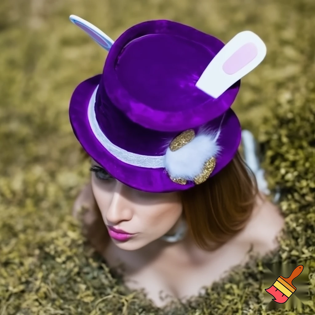 Easter bunny headband, top hat, purple and white with glitter gold purple glitter velvet and delicate top hat headband