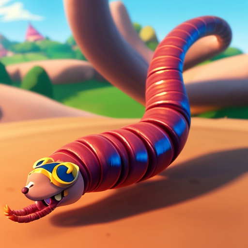 Draw a worm from worms 3d videogame
