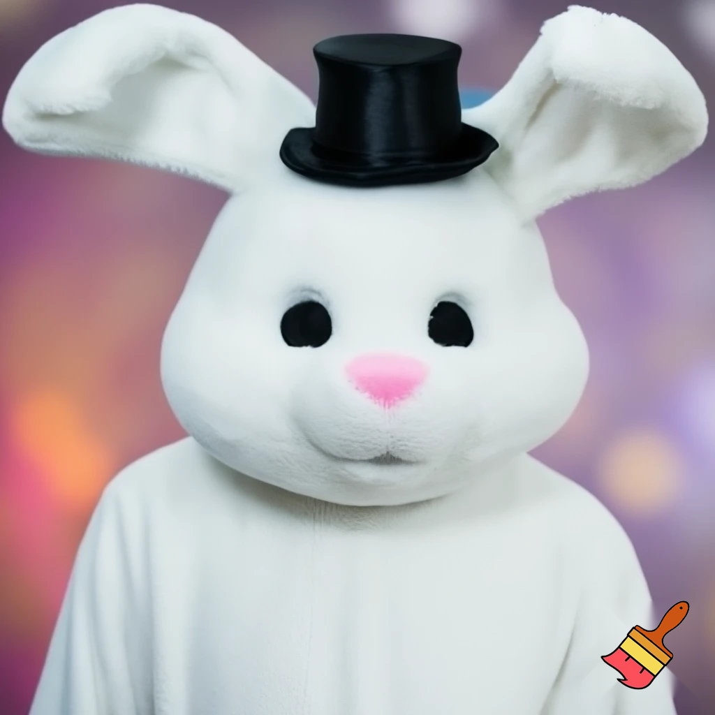 Easter bunny mascot costume top hat