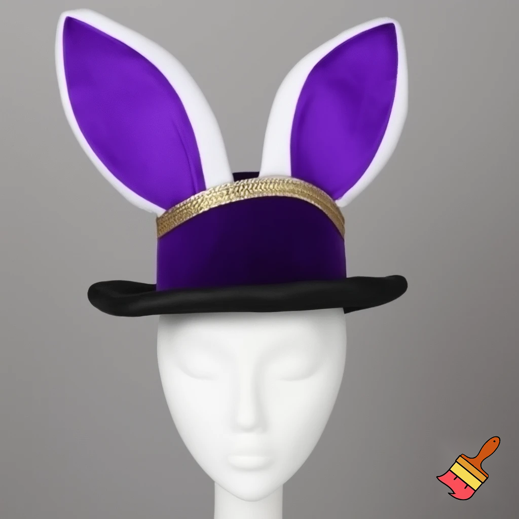 Easter bunny top hat headband, purple and white gold and silver top hat black purple dark purple special hat in delicate purple white, purple and white