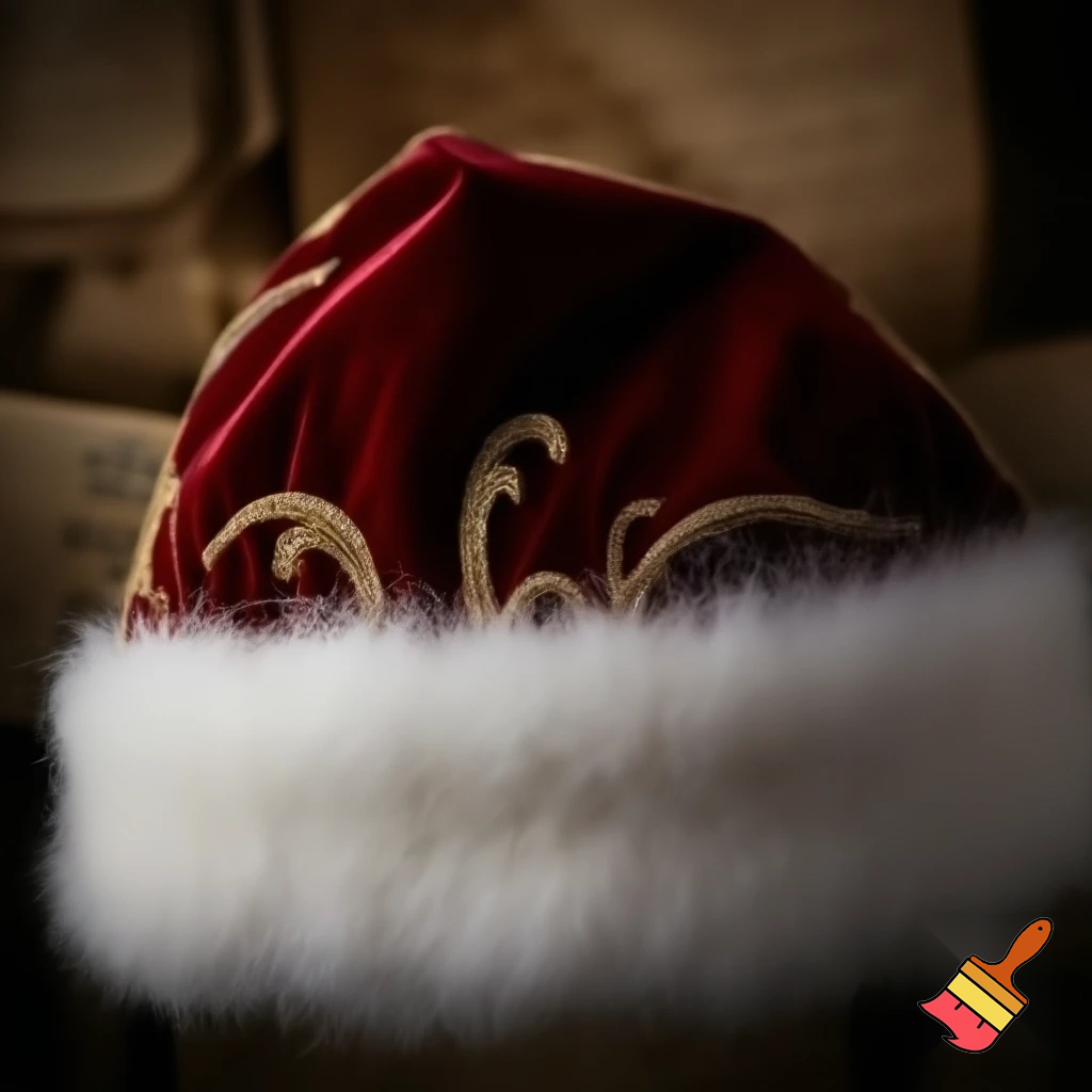 A wizard Santa Claus hat read✨✨🎄💫 velvet a wizard hat