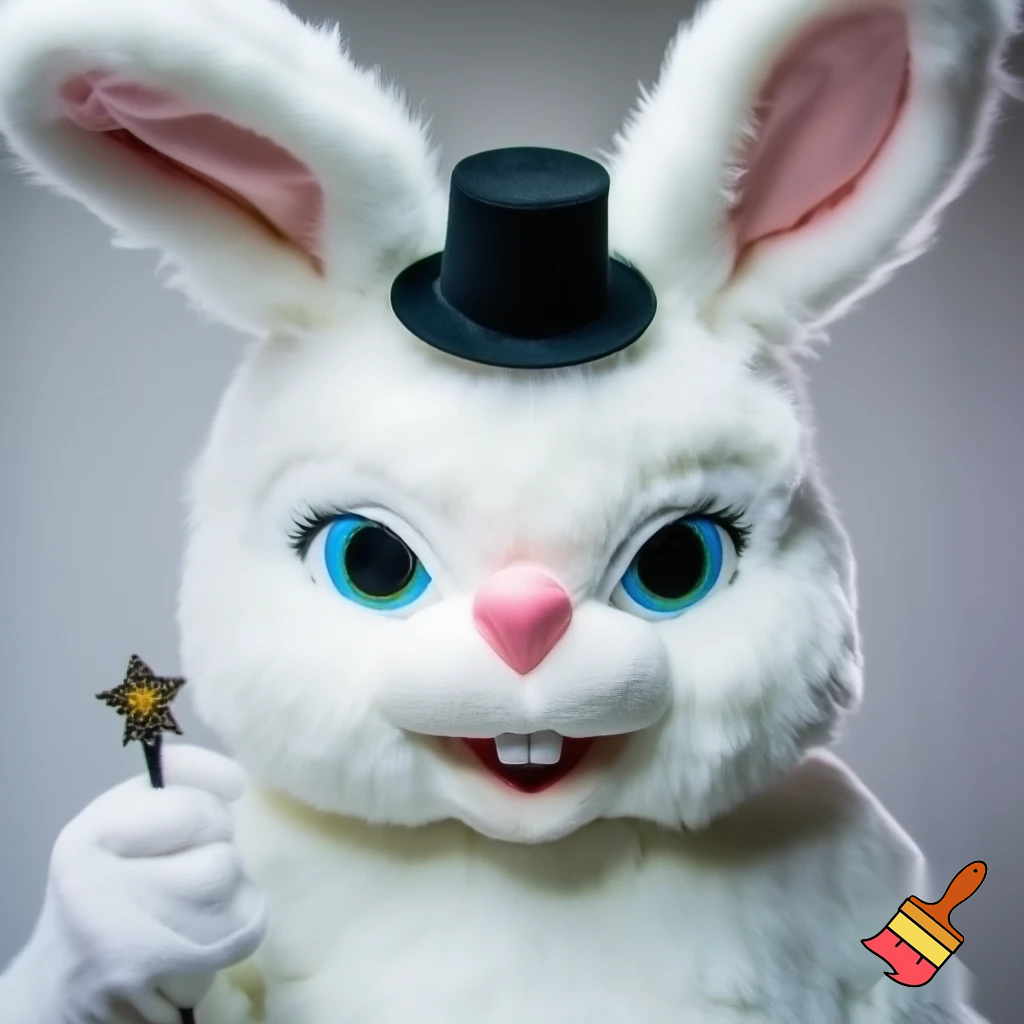 Easter bunny mascot costume top hat mascot costume magic