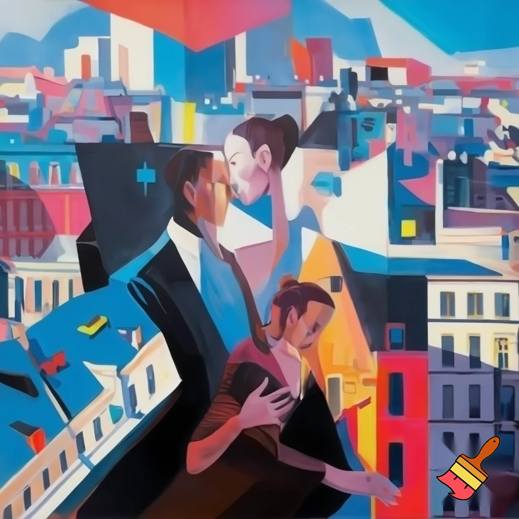 postmodern paris painting couple