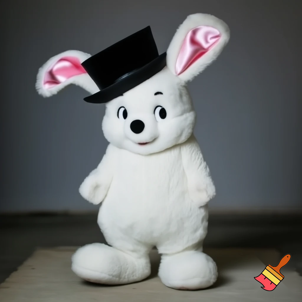 Easter bunny mascot costume top hat mascot costume