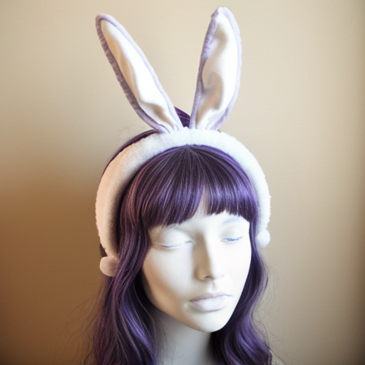 Easter bunny top hat headband, white and purple and gold