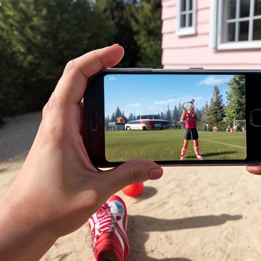 Goretzka play game on apple phone and Vanessa play game on apple phone at the summer house 